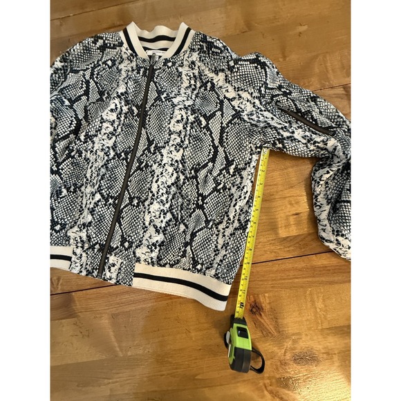 LAVENDER BROWN Small Python Snake Print Bomber Jacket Pockets Y2K - Picture 11 of 14